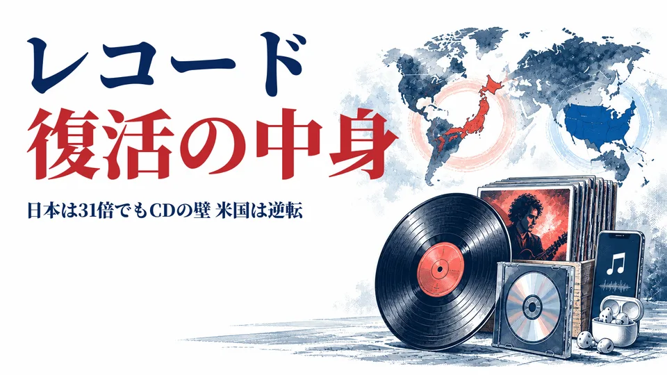 レコードはCDを追い越した？ 日本の31倍の復活と米国の逆転を読む